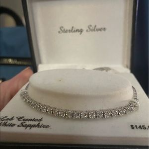 NWT Lab Created White Sapphire Sterling Bracelet